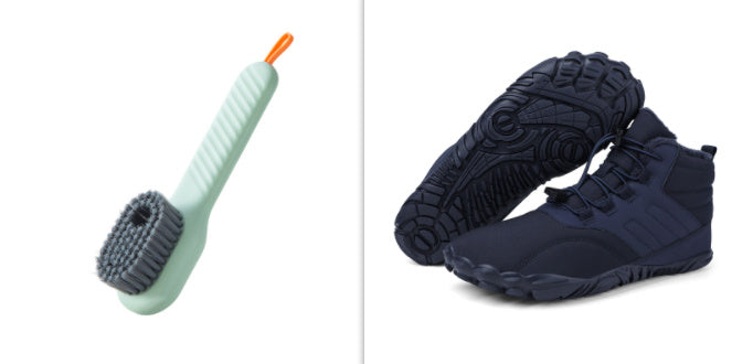 Waterproof snow boots, dark navy lace-up with padded ankle and textured rubber tread