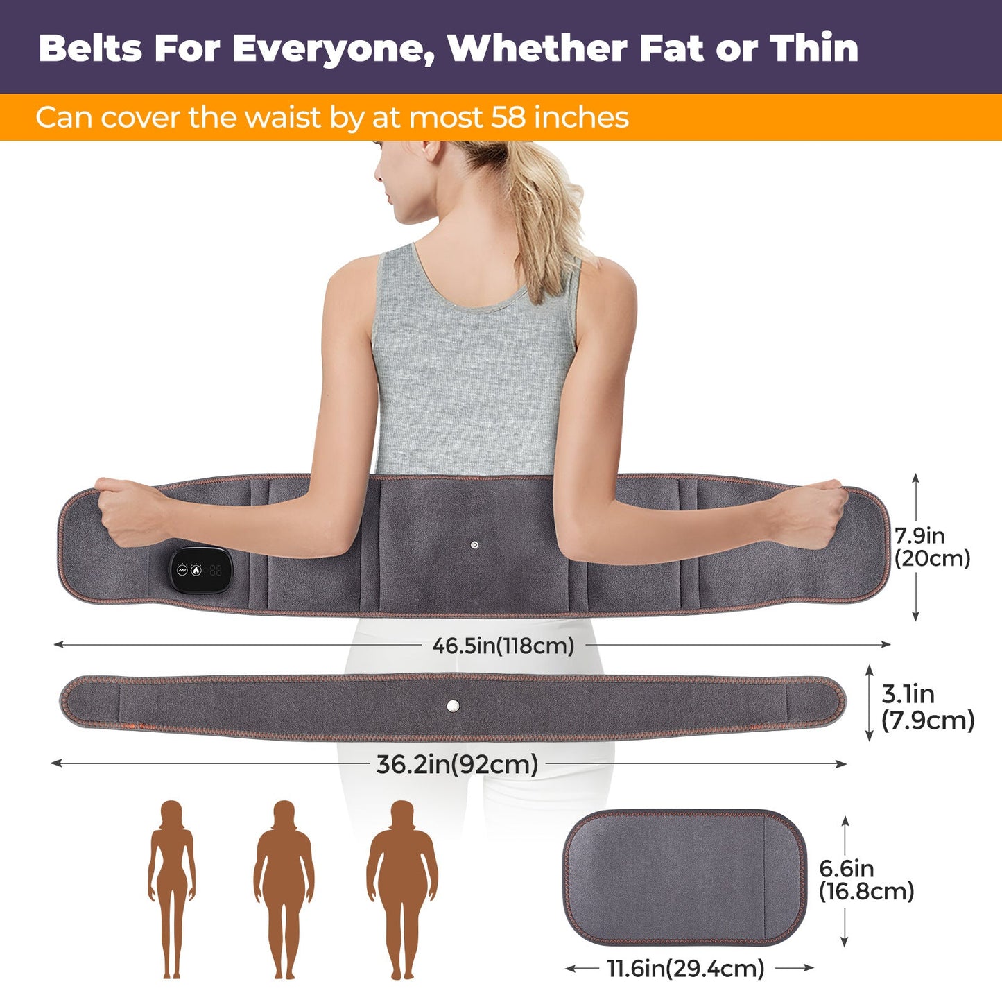 Electric Heating Massage Belt with Temperature Control