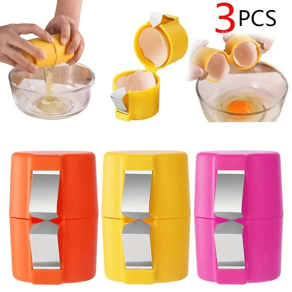 3 Pieces Egg Shell Easy Opener Set