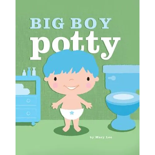Children's potty training paperback book with cartoon boy and toilet on cover