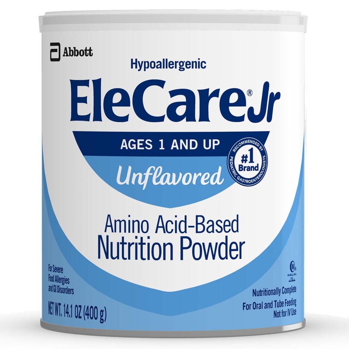 EleCare Jr unflavored amino acid-based nutrition powder can, 14.1 oz (400 g)