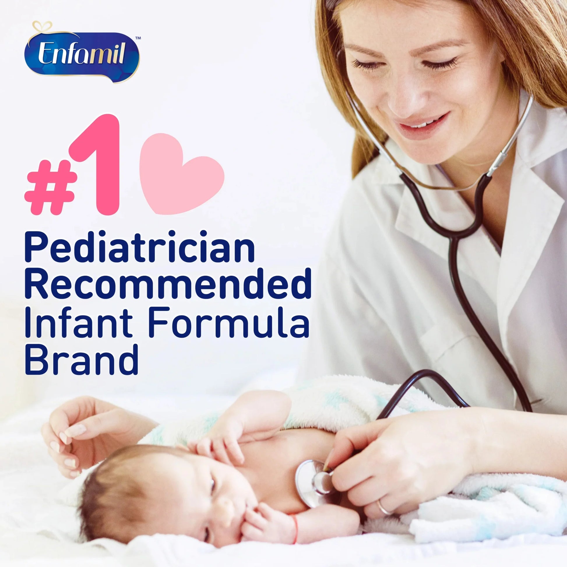 Pediatrician recommended #1 infant formula brand A.R. added rice graphic