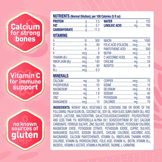 Enfamil A.R. nutrition facts label with vitamins, minerals, and ingredient list