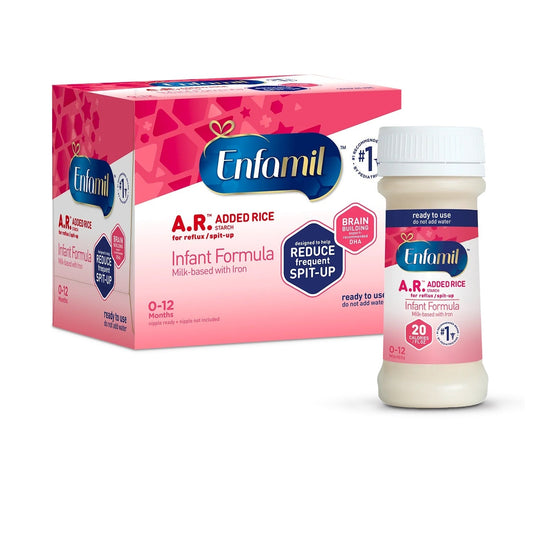 Enfamil A.R. ready-to-use 2 oz bottle, added rice infant formula for reduced spit-up
