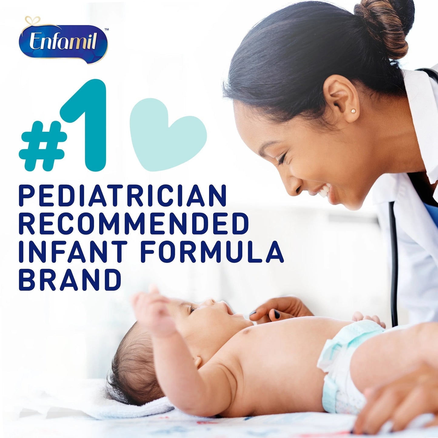 Pediatrician recommended infant formula brand label for EnfaCare