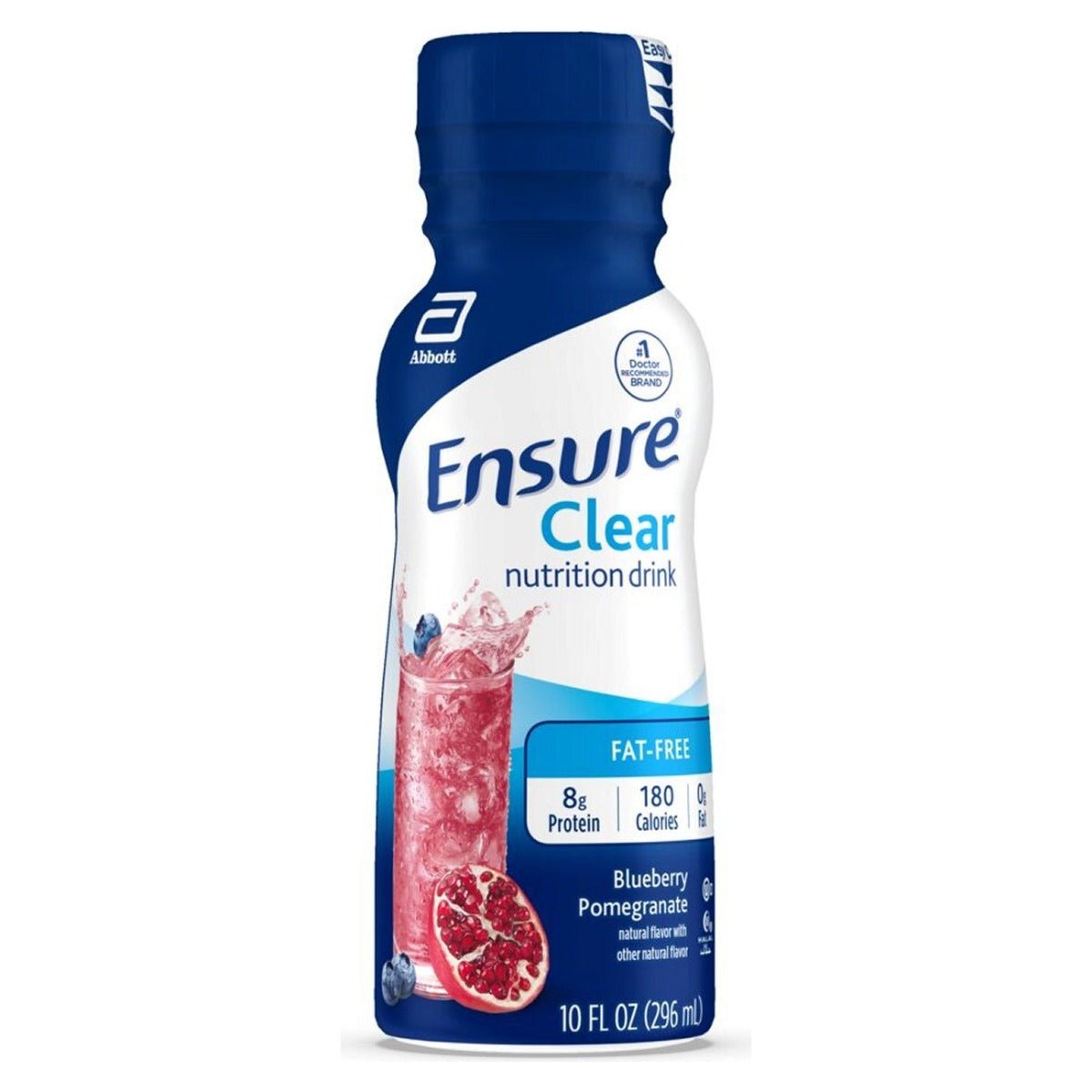 Ensure Clear nutrition drink bottle, blueberry pomegranate flavor, 10 fl oz (296 mL)