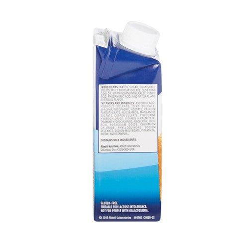 Ensure Clear Apple nutrition drink carton, ingredients list panel