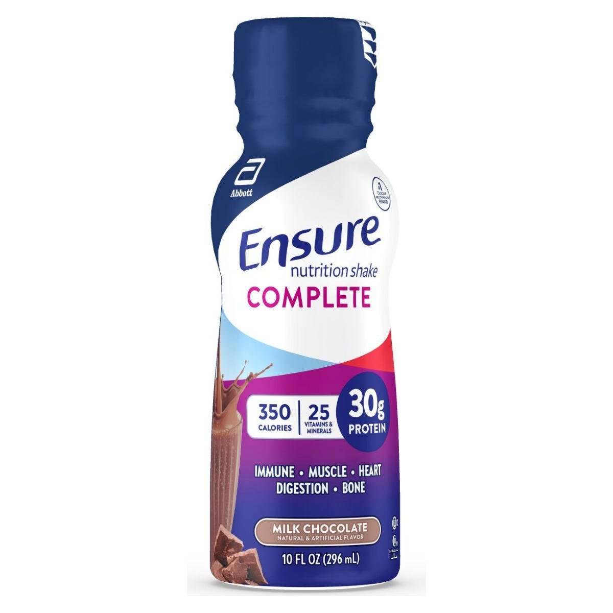 Ensure Complete Nutrition Shake bottle, milk chocolate flavor, 30g protein