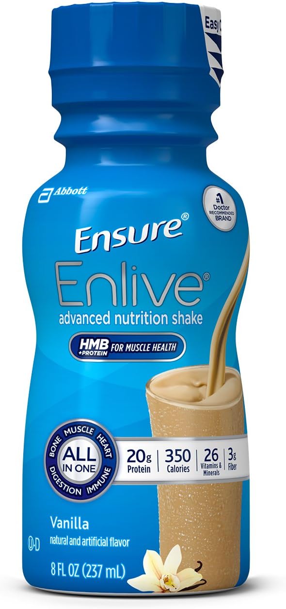 Ensure Enlive Vanilla nutrition shake bottle, 8 fl oz (237 mL)