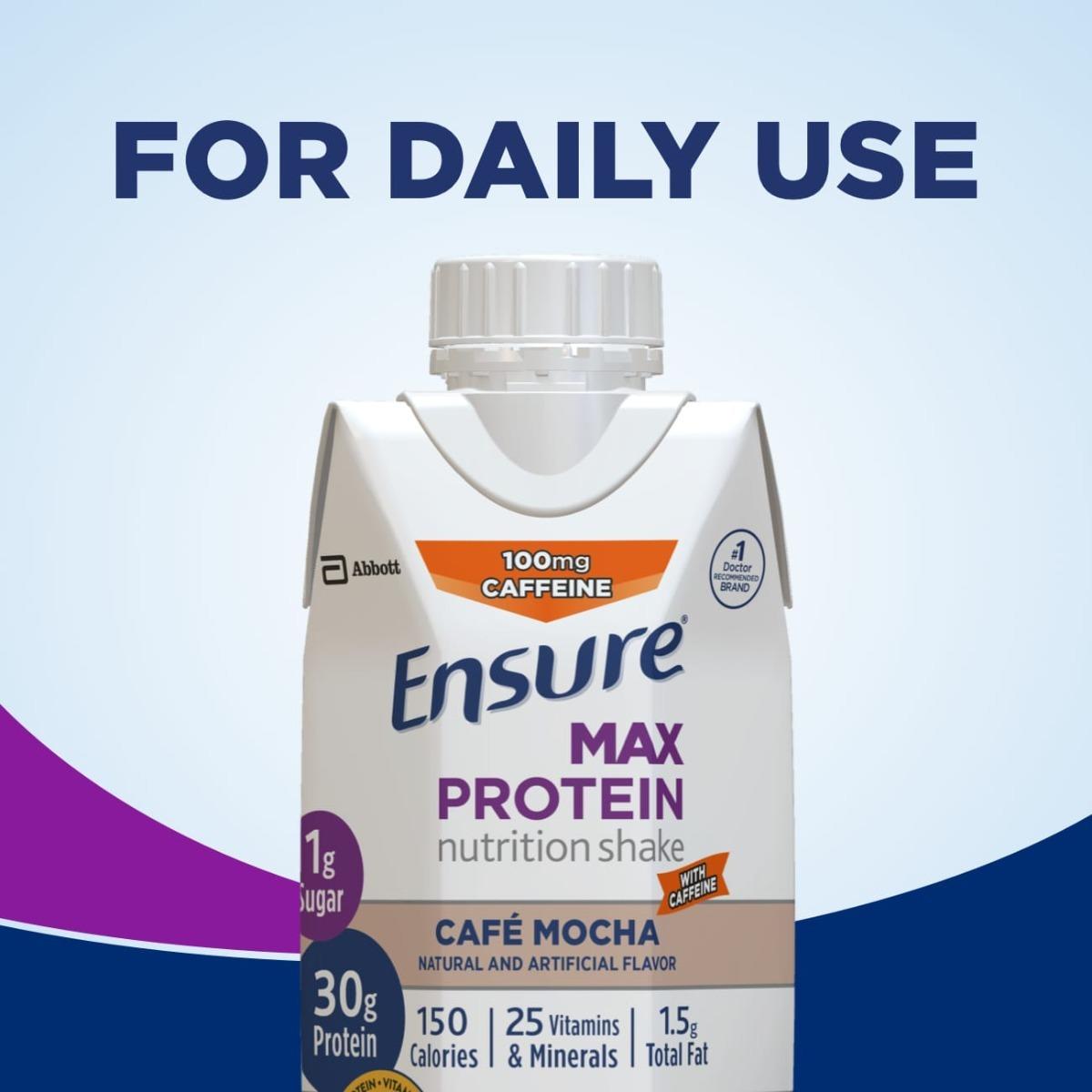 Ensure Max Protein nutrition shake carton, Cafe Mocha flavor