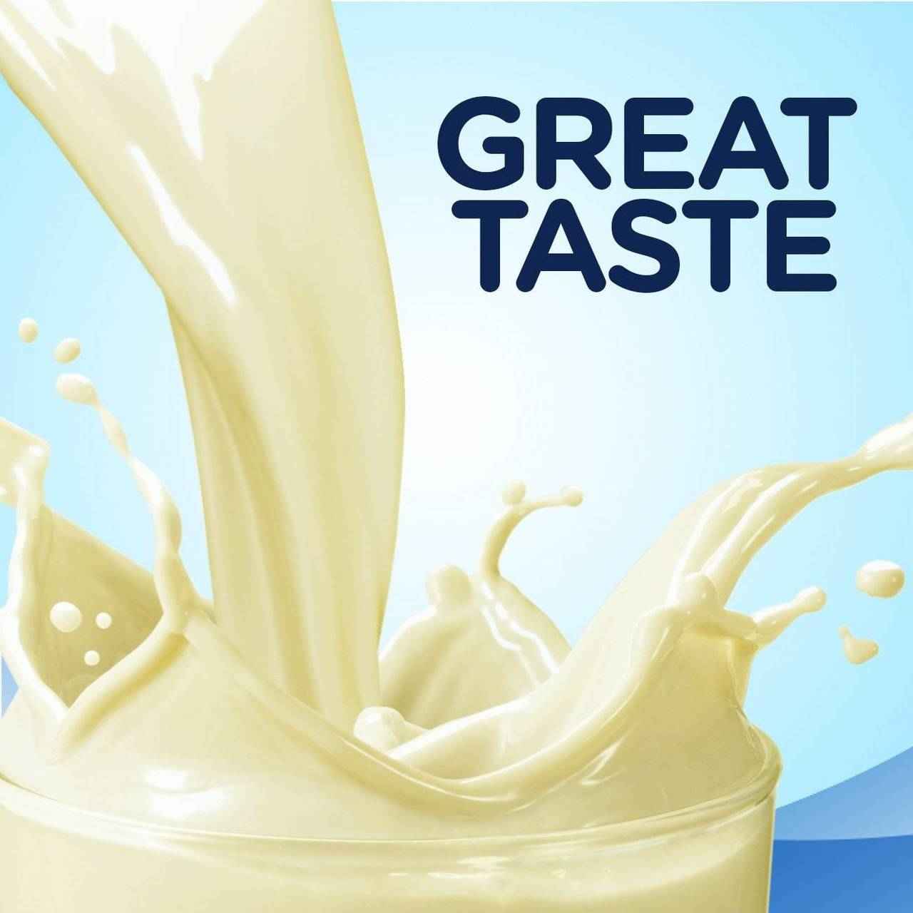 Vanilla nutrition shake with creamy pour, great taste