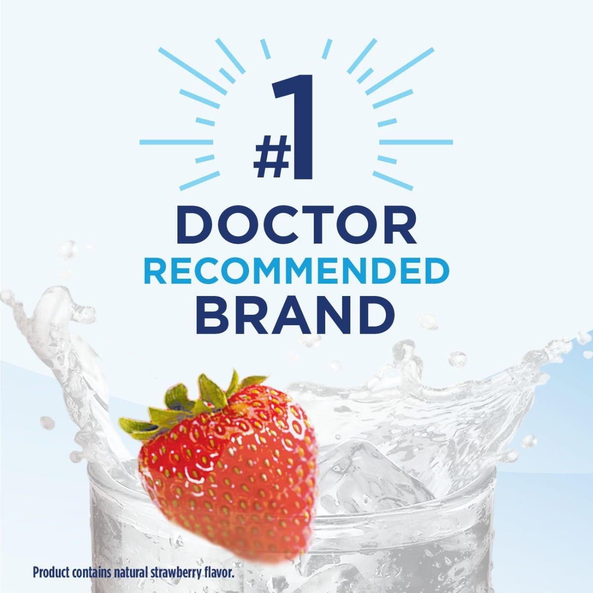 Strawberry flavor splash with Doctor Recommended Brand for clear carbohydrate drink