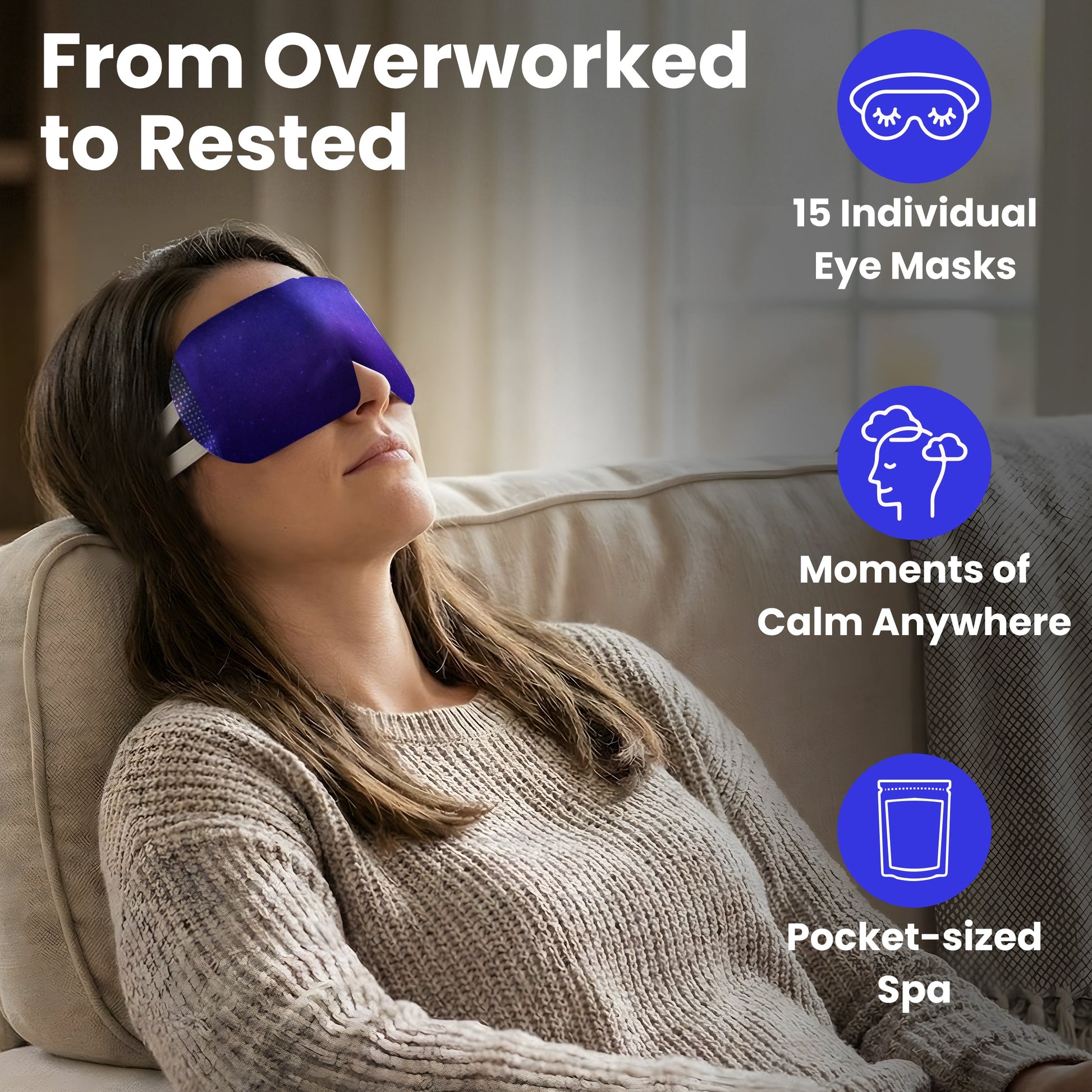 Eye Serenity Steam Eye Mask - Self-Heating Warm Eye Compress for Dry Eyes, Puffiness, Sleep & Travel Lure Essentials