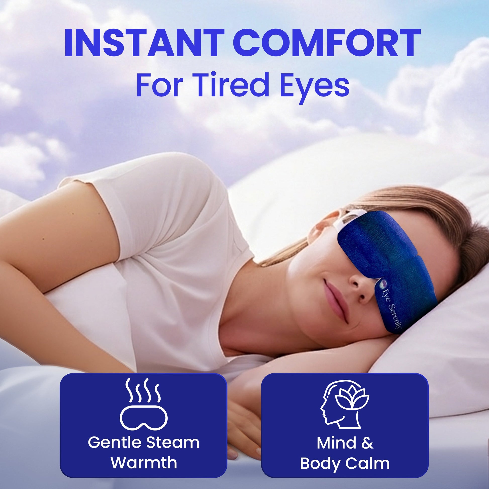 Eye Serenity Steam Eye Mask - Self-Heating Warm Eye Compress for Dry Eyes, Puffiness, Sleep & Travel Lure Essentials