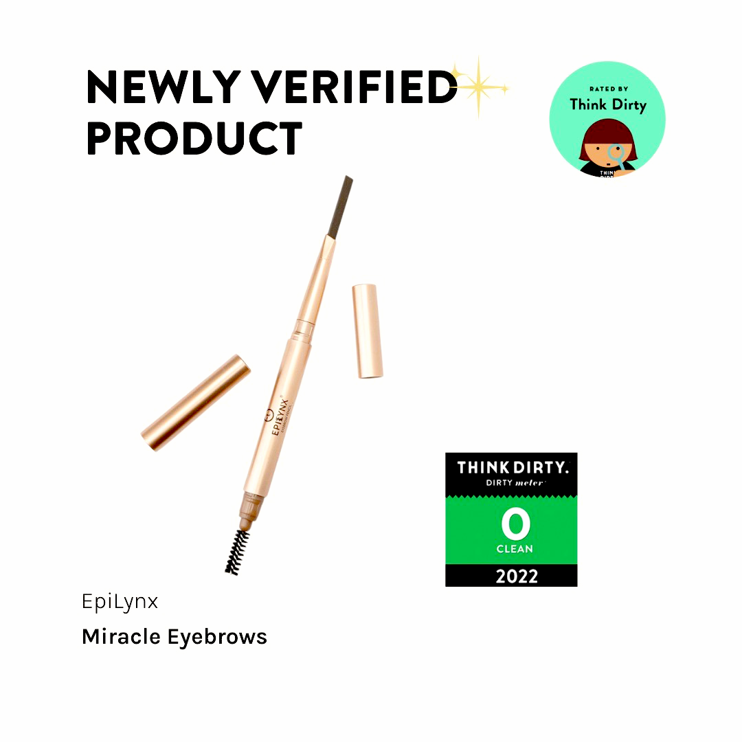 Eyebrow pencil with spoolie brush tip and protective cap, plus matching refill tube
