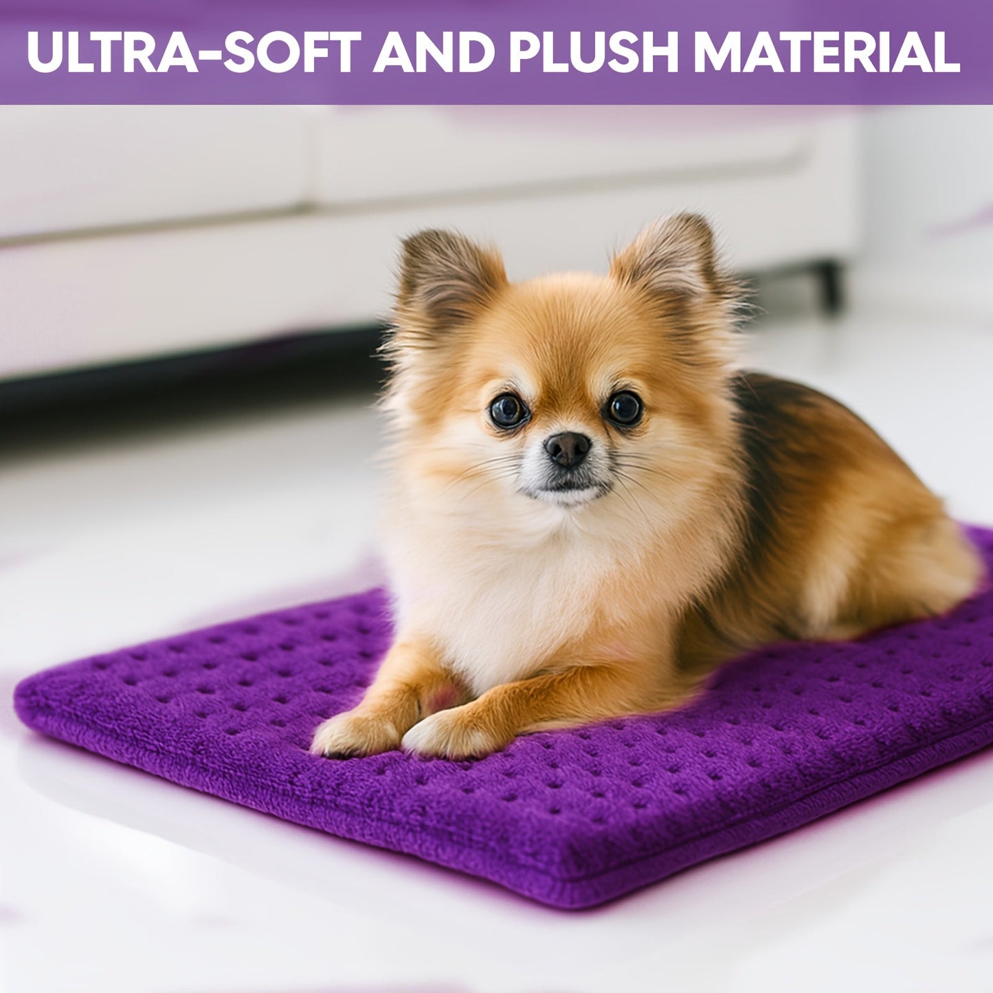 Electric heating pad with ultra-soft plush flannel, purple pad on surface