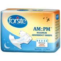 AM:PM adult briefs box, medium size, white briefs with plastic backing