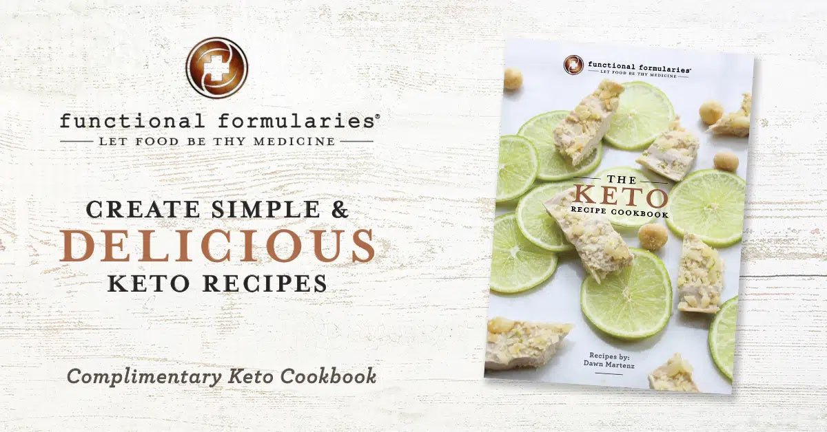 Keto recipe cookbook booklet with cover reading “The Keto Recipe Cookbook”