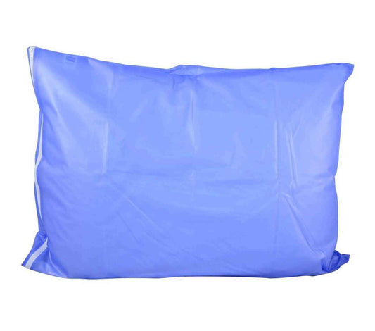 Heavy duty vinyl pillow cover, sapphire blue, zippered closure and stitched edges