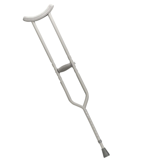 Heavy-duty adult walking crutch with padded underarm support and height adjustment