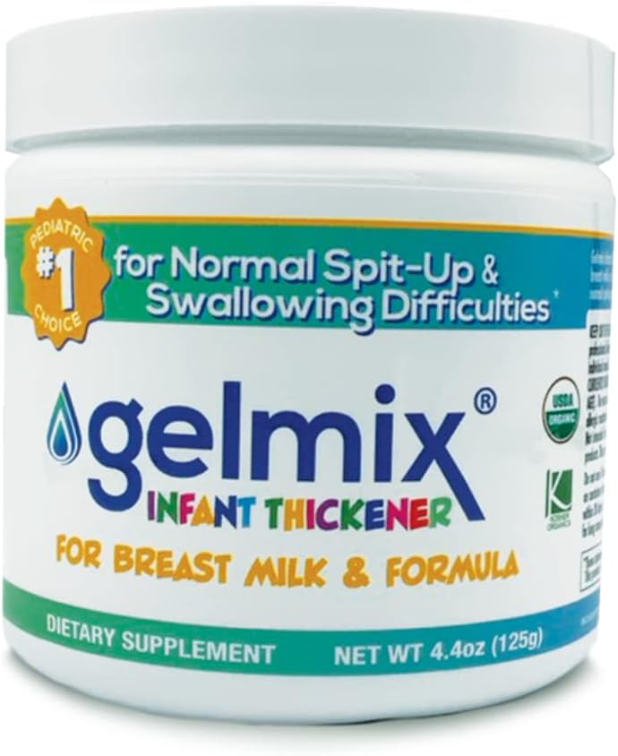 Gelmix infant thickener jar for breast milk and formula, dietary supplement, 4.4 oz