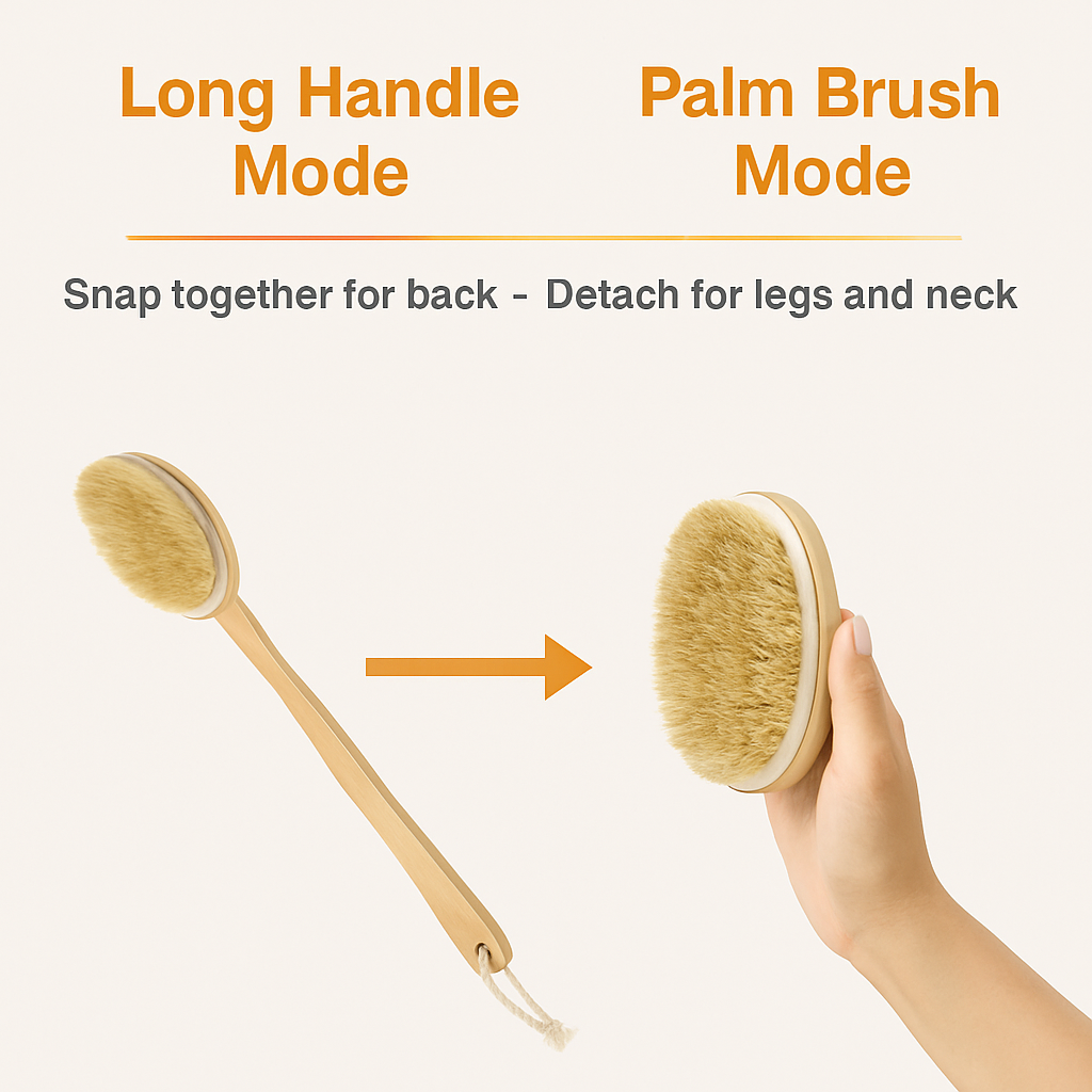 Bath Brush with Long Handle and Detachable Scrubber LJGDeals
