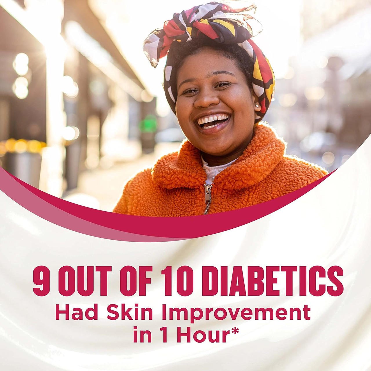 9 out of 10 diabetics skin improvement in 1 hour—Gold Bond Diabetics' lotion