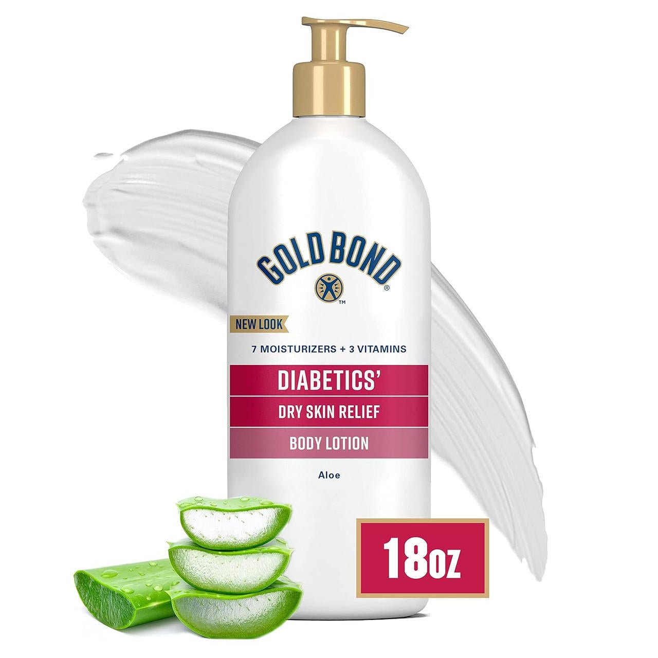 Gold Bond Diabetics' dry skin relief body lotion 18 oz pump with aloe
