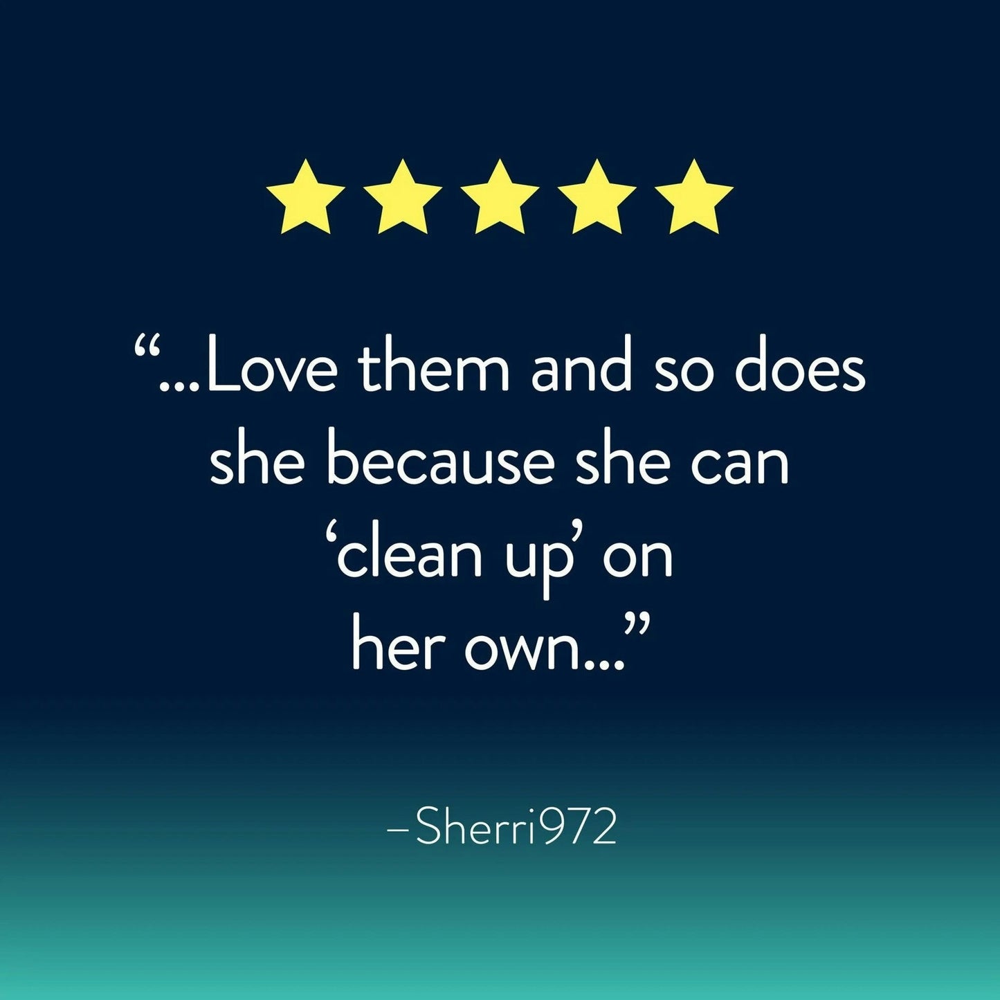 GoodNites disposable bed mats customer review quote with five star rating
