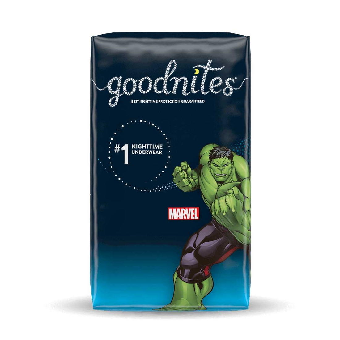Youth nighttime underwear pack box with Hulk character artwork, dark blue and blue