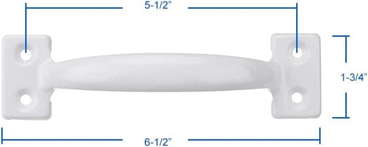 Grab handle dimensions diagram: 6-1/2 in length with mounting brackets
