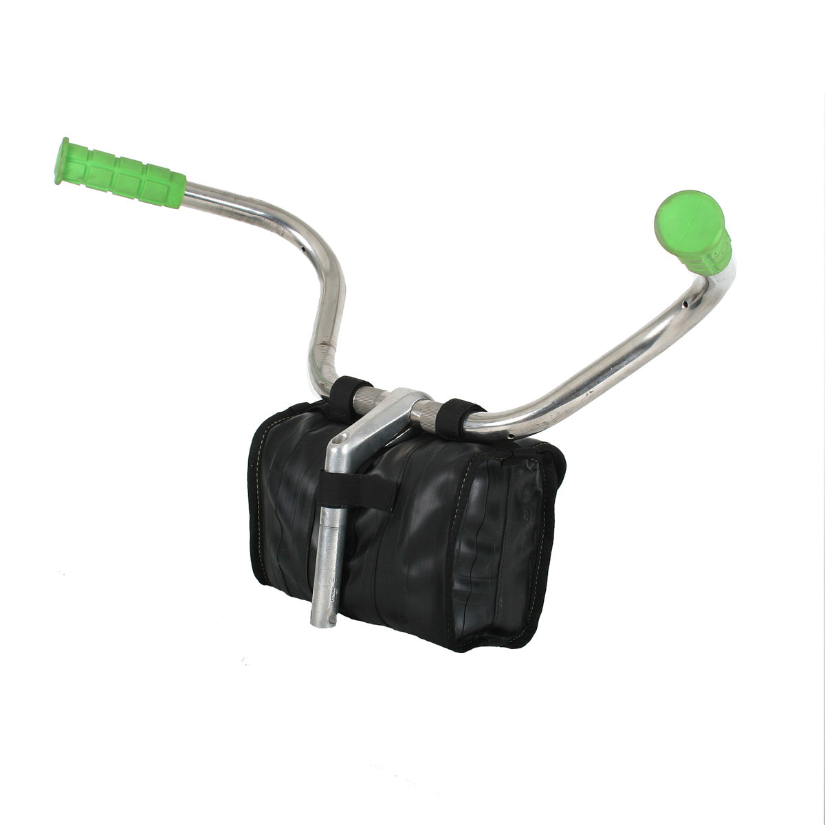Black cruiser cooler handlebar bag with side panels and handlebar mounting