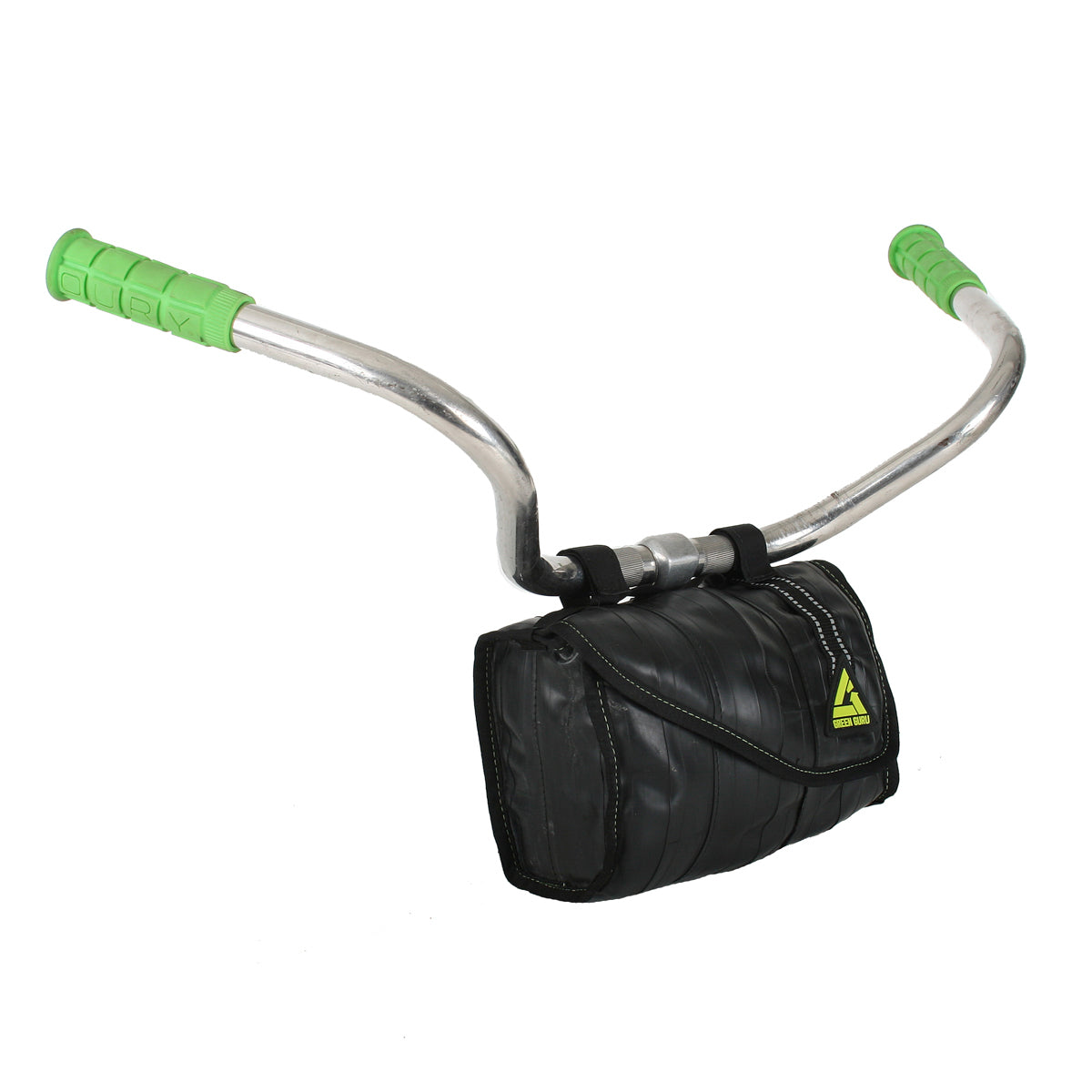 Black cruiser cooler handlebar bag with front flap and zip closure