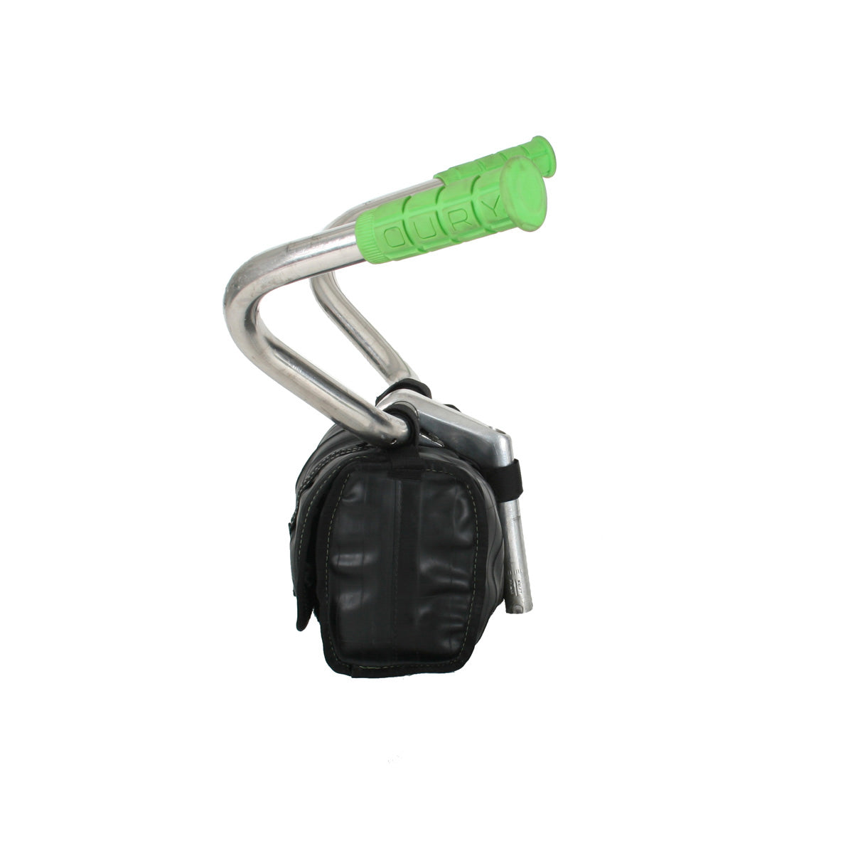 Black cruiser cooler handlebar bag with side pocket and handlebar clamp