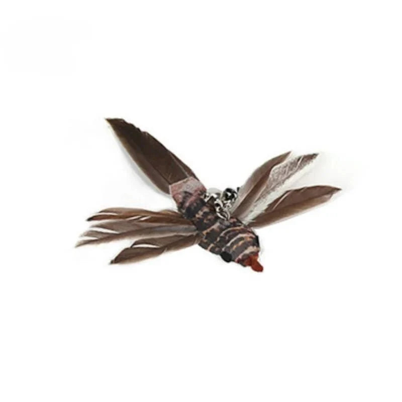 Hands-Free Feather Cat Wand with Bell – Suction Cup Interactive Toy