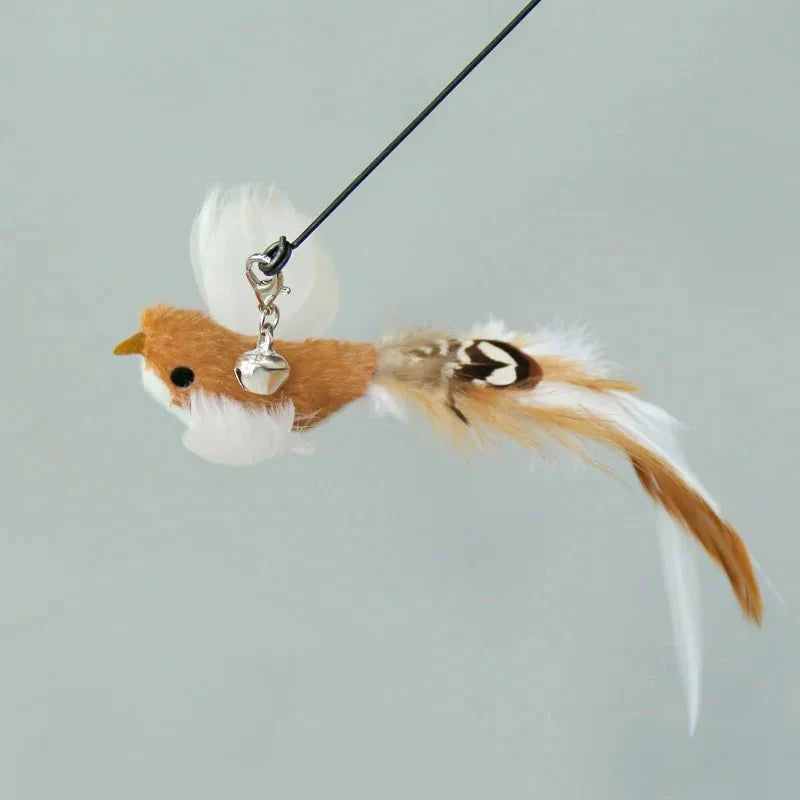Hands-Free Feather Cat Wand with Bell – Suction Cup Interactive Toy