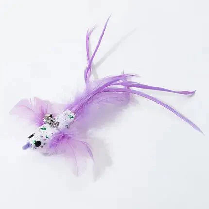 Hands-Free Feather Cat Wand with Bell – Suction Cup Interactive Toy