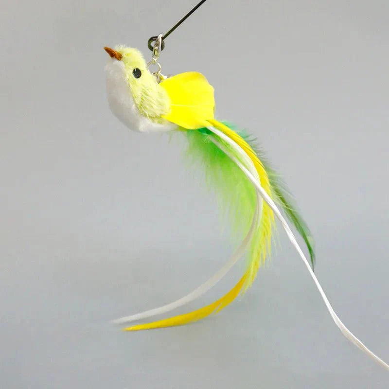 Hands-Free Feather Cat Wand with Bell – Suction Cup Interactive Toy