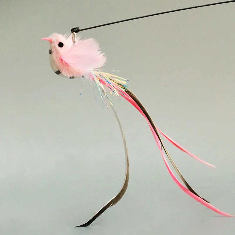 Hands-Free Feather Cat Wand with Bell – Suction Cup Interactive Toy
