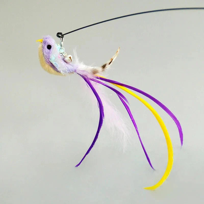 Hands-Free Feather Cat Wand with Bell – Suction Cup Interactive Toy