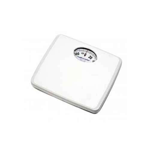 Mechanical floor scale with round dial display, large numbers and red pointer