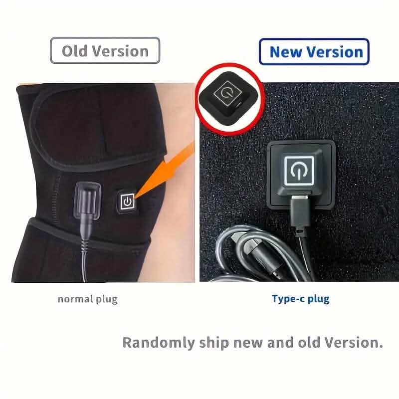 Heated knee pad controller plug options: normal plug and Type-C plug comparison