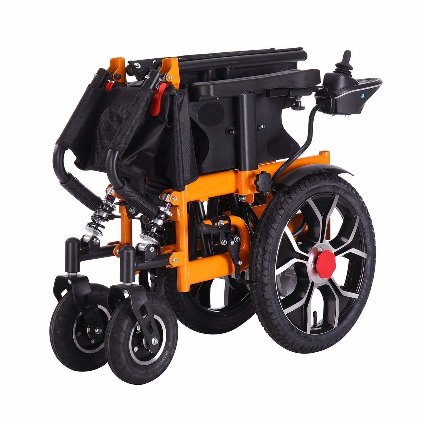Motivo Heavy-Duty Ultralight All-Terrain Foldable Electric Wheelchair, orange