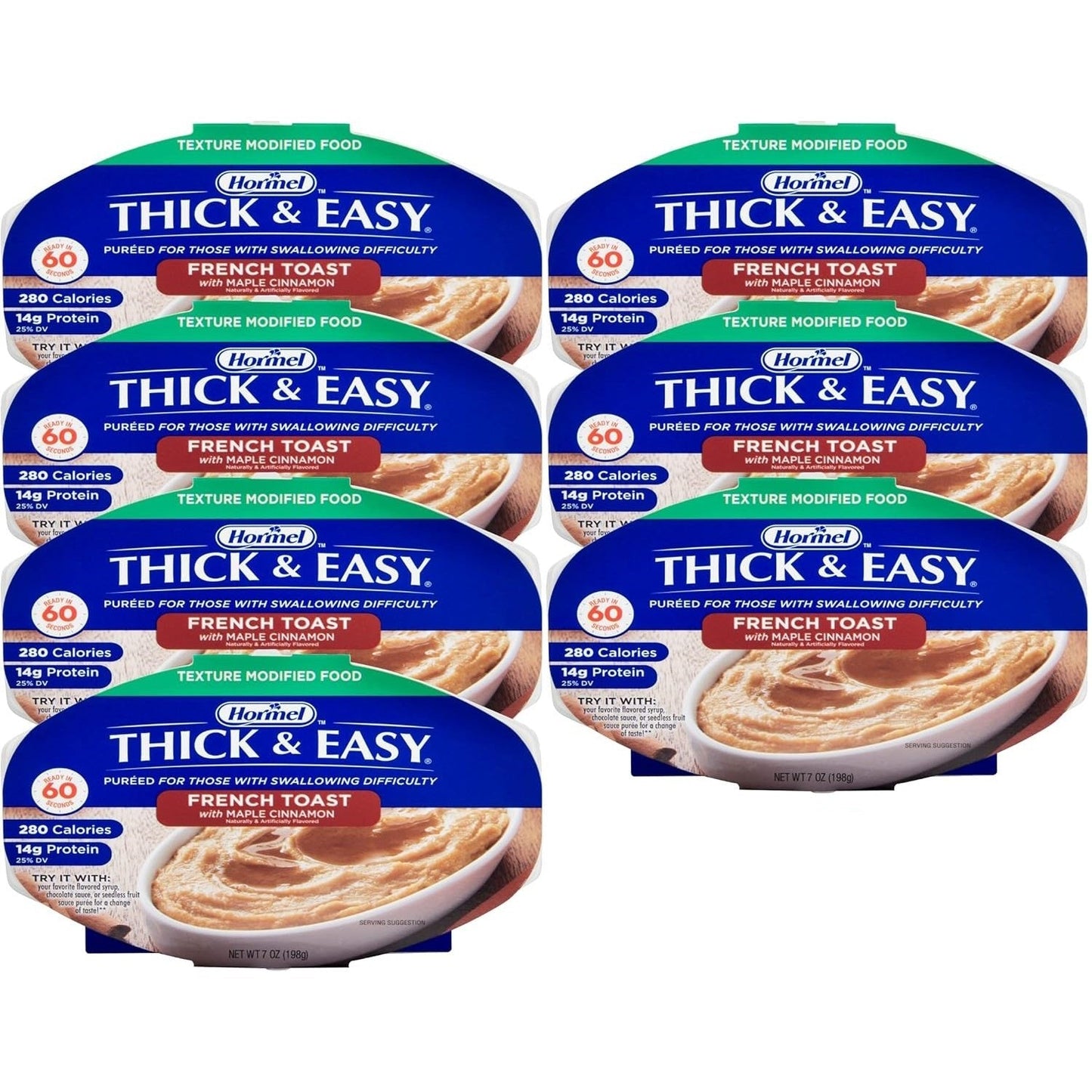 Thick & Easy French toast puree cups set, maple cinnamon flavor on packaging