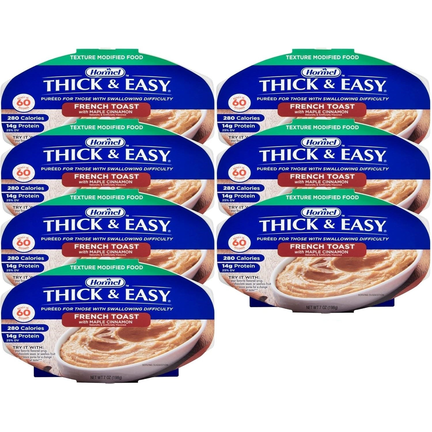 Thick & Easy French toast puree cups set, maple cinnamon flavor on packaging