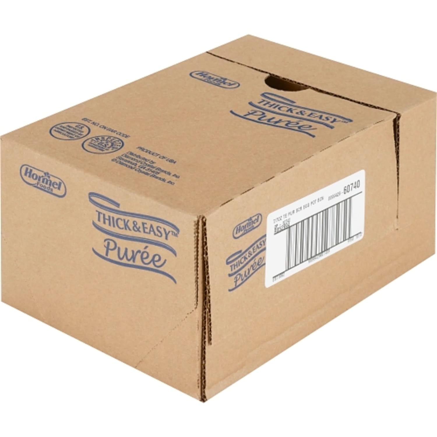 Thick & Easy Purée cardboard case, scrambled eggs label
