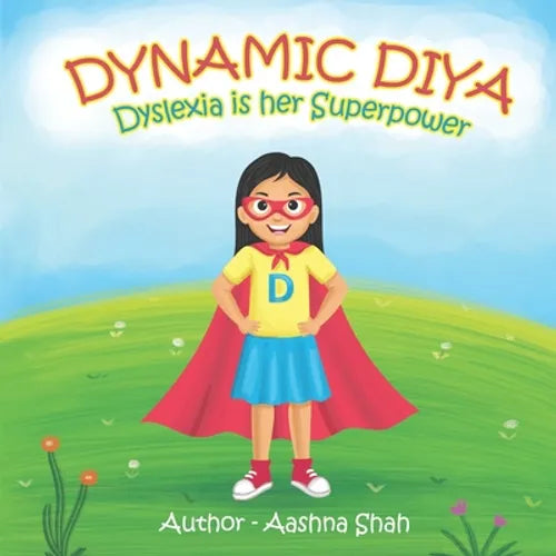 Paperback book with illustrated superhero girl cover and colorful title text