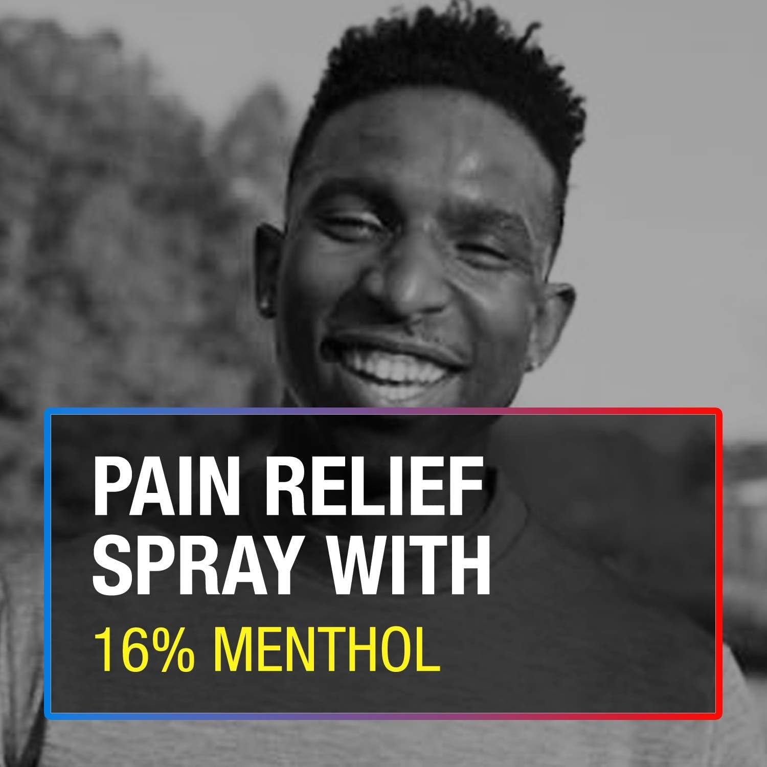 Pain relief spray label: 16% menthol