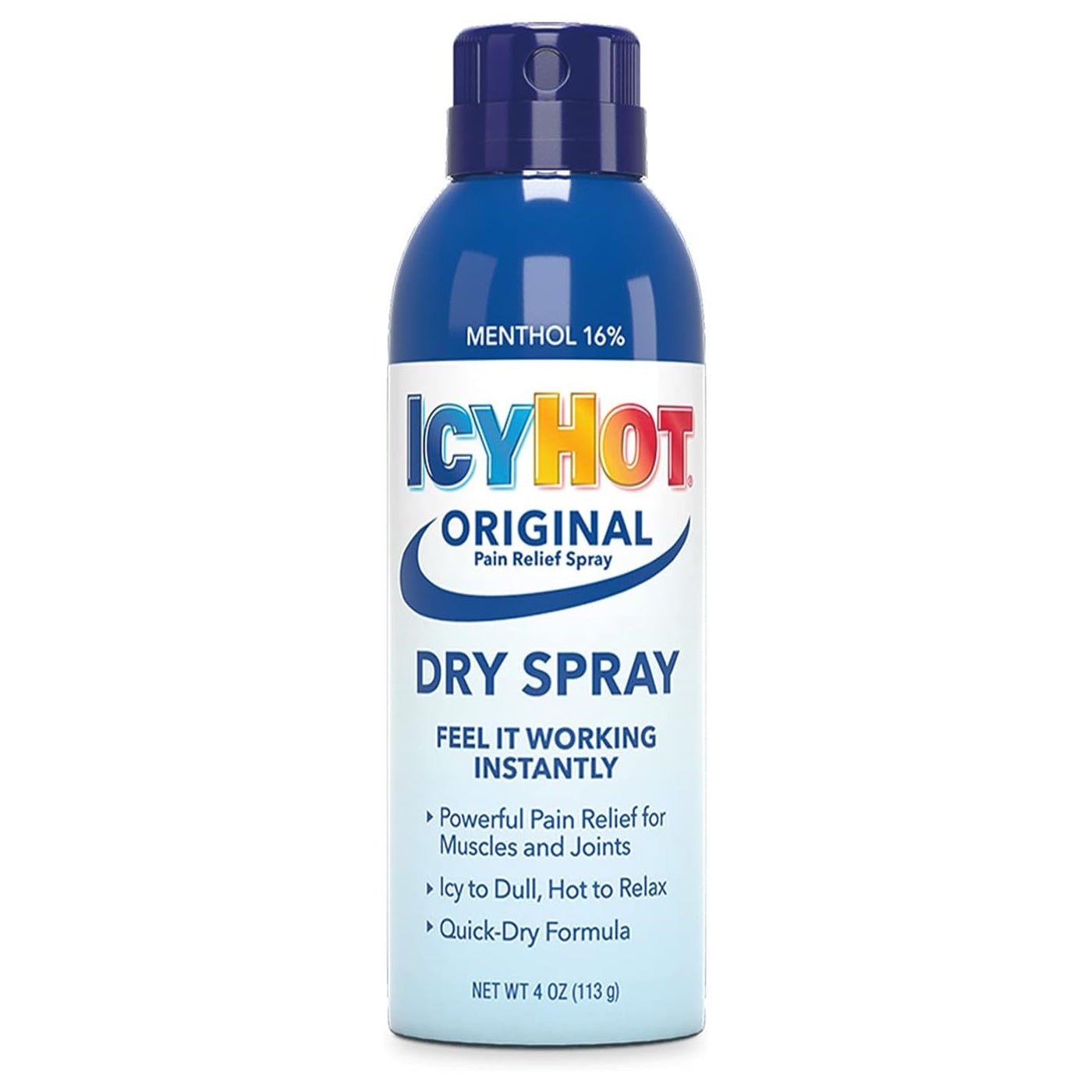 Icy Hot Original dry spray bottle, 16% menthol, 4 oz (113 g)