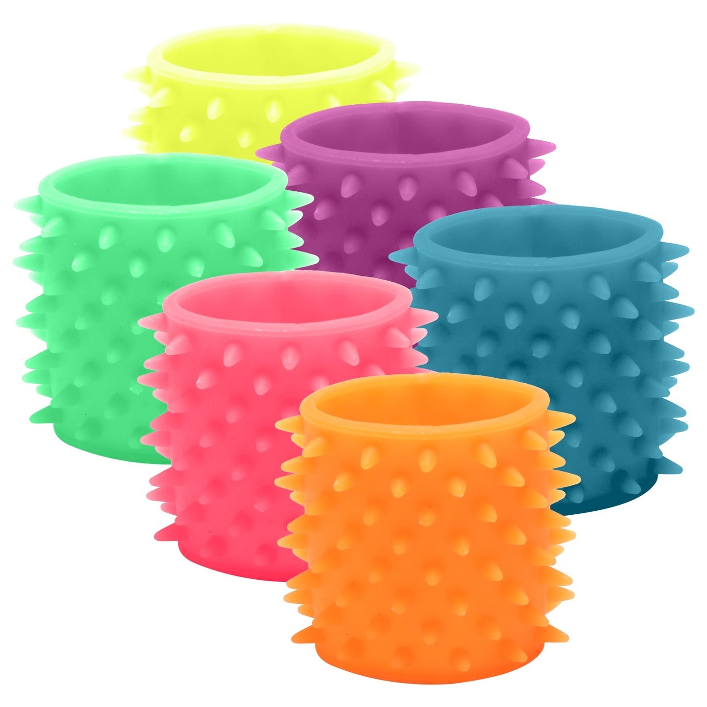 Special Supplies Sensory Spiky Band Bracelets for Kids, 6 Pack, Flexible and Stretchy Wearable Sensory Toys, Tactile Silicone Squiggly Touch, Bright and Colorful Wristbands